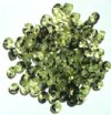 100 4x6mm Transparent Olive Tortoise Glass Crow Beads